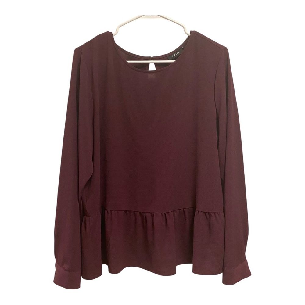 Apt. 9 Ruffled Deep Purple Blouse Women’s L